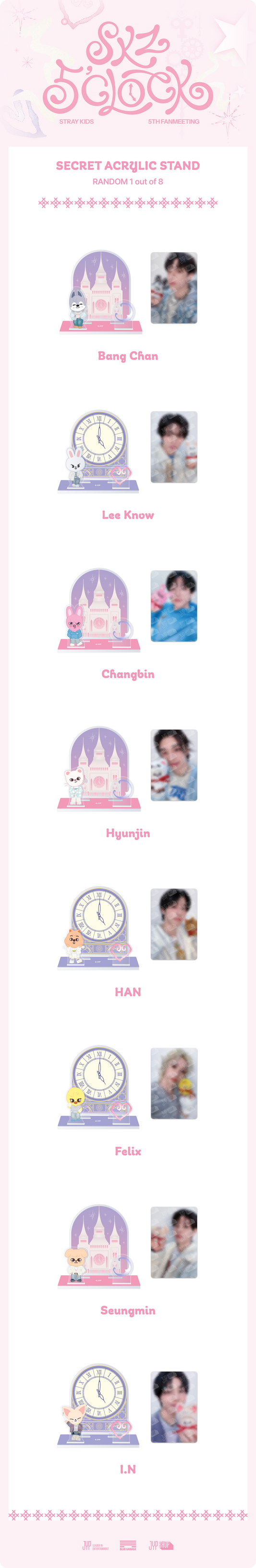 Stray Kids 5th Fanmeeting SKZ 5'CLOCK Official MD - Secret Acrylic Stand