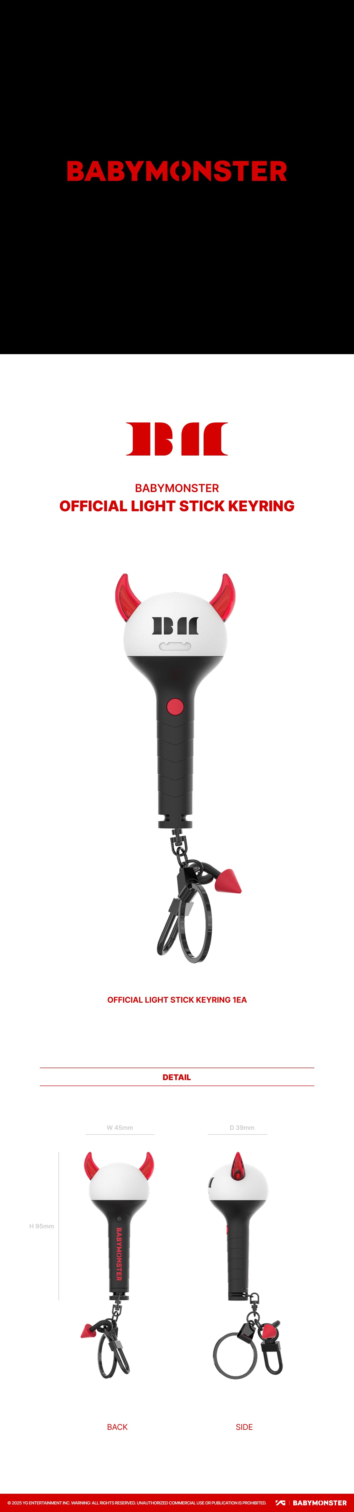 BABYMONSTER Official Lightstick Keyring