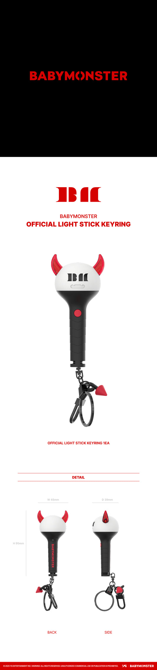 BABYMONSTER Official Lightstick Keyring