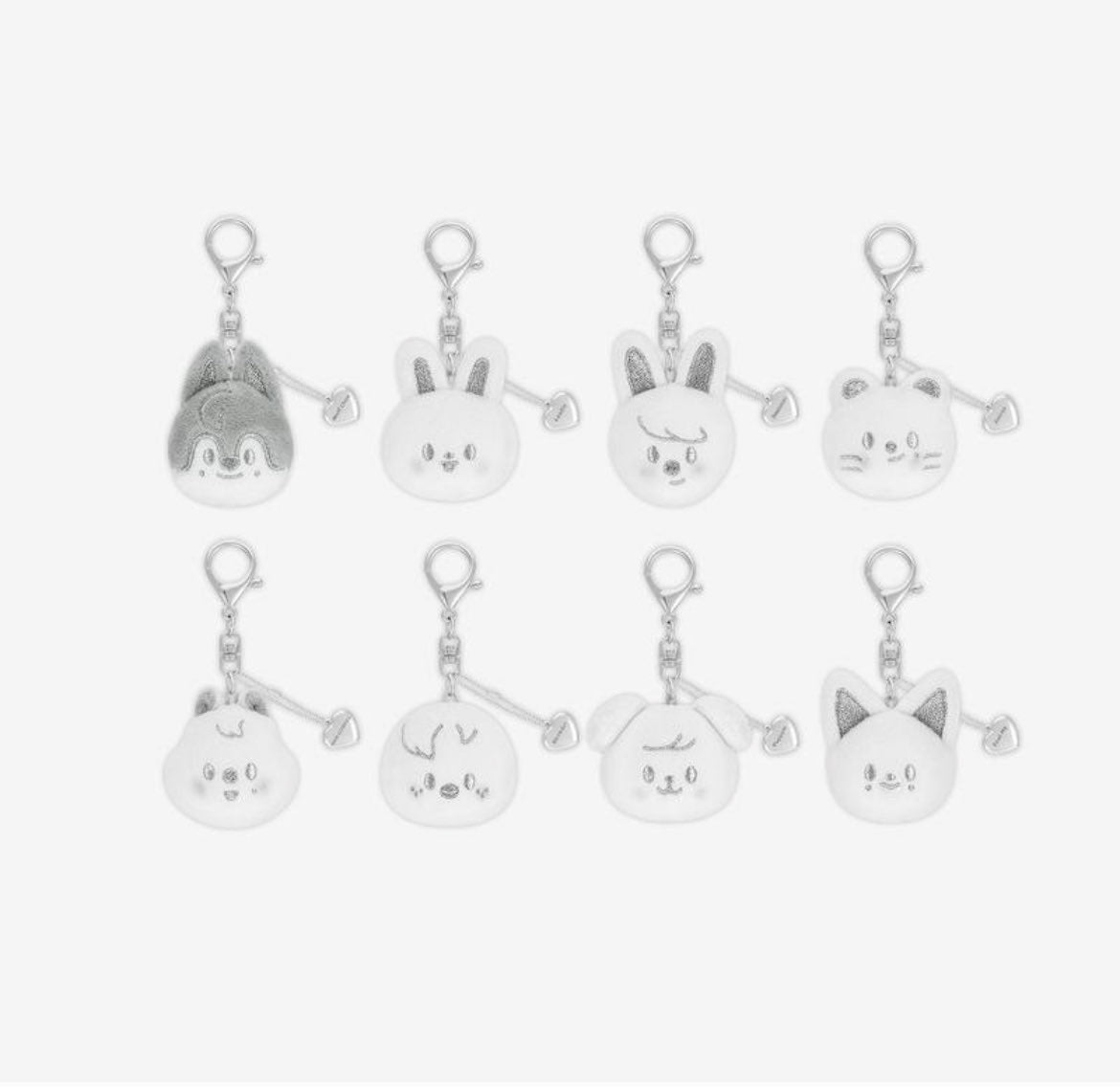 Stray Kids dominATE : celebrATE Official MD - SKZOO Face Keyring Silver Ver.