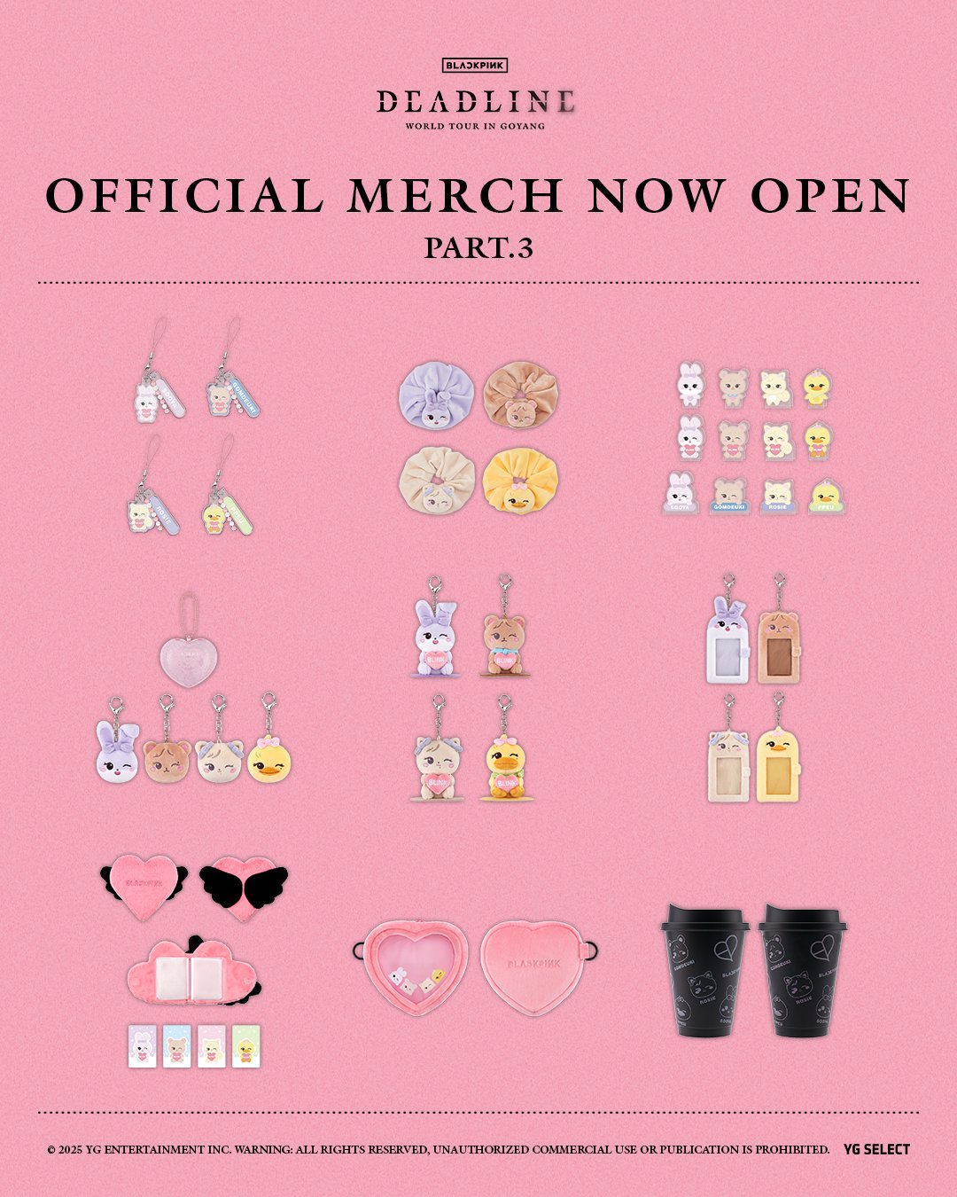 Blackpink World Tour Deadline in Goyang Official MD - Character Face Keyring + Case
