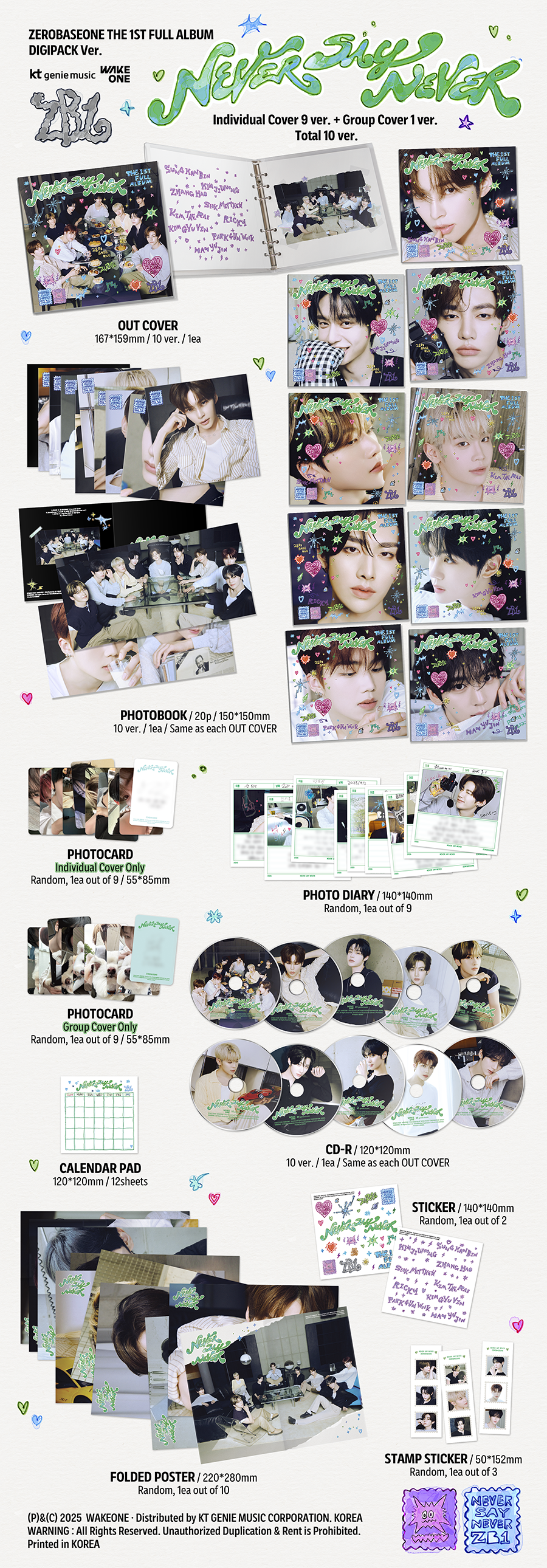 ZEROBASEONE Never Say Never (Digipack Ver.)
