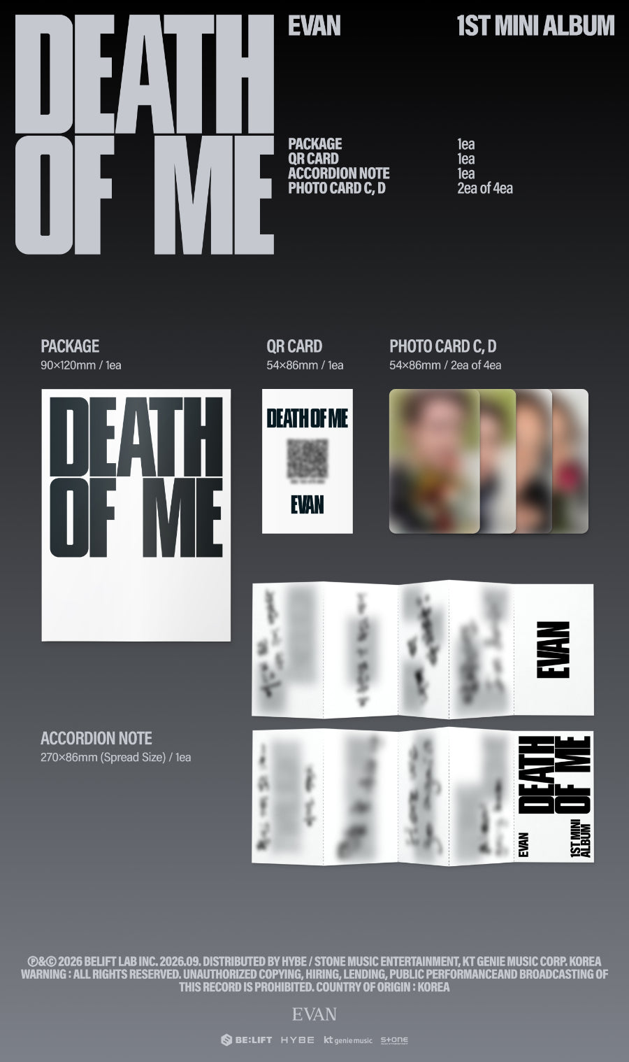 Evan Death Of Me (Weverse Albums Ver.)