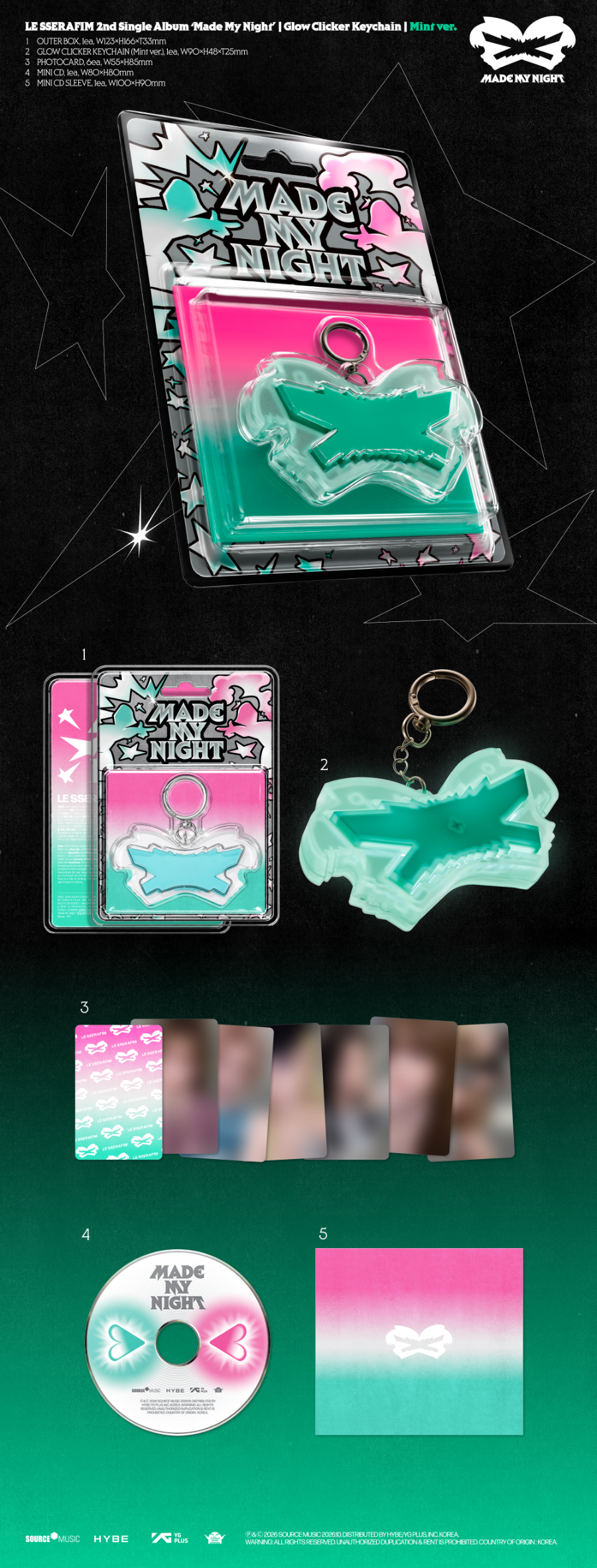 Le Sserafim Made My Night (Glow Clicker Keychain Ver.)