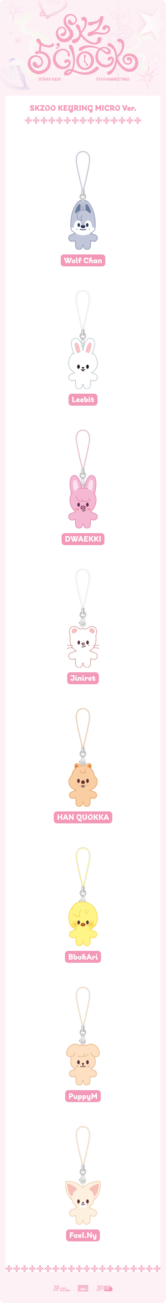 Stray Kids 5th Fanmeeting SKZ 5'CLOCK Official MD - SKZOO Keyring Micro Ver.