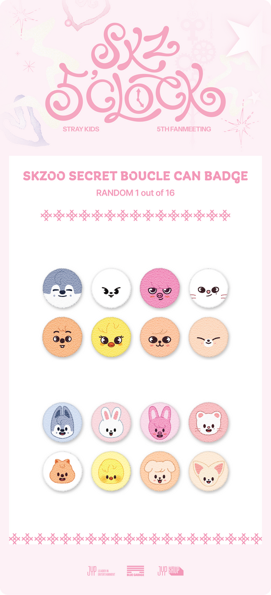 Stray Kids 5th Fanmeeting SKZ 5'CLOCK Official MD - Secret Boucle Can Badge