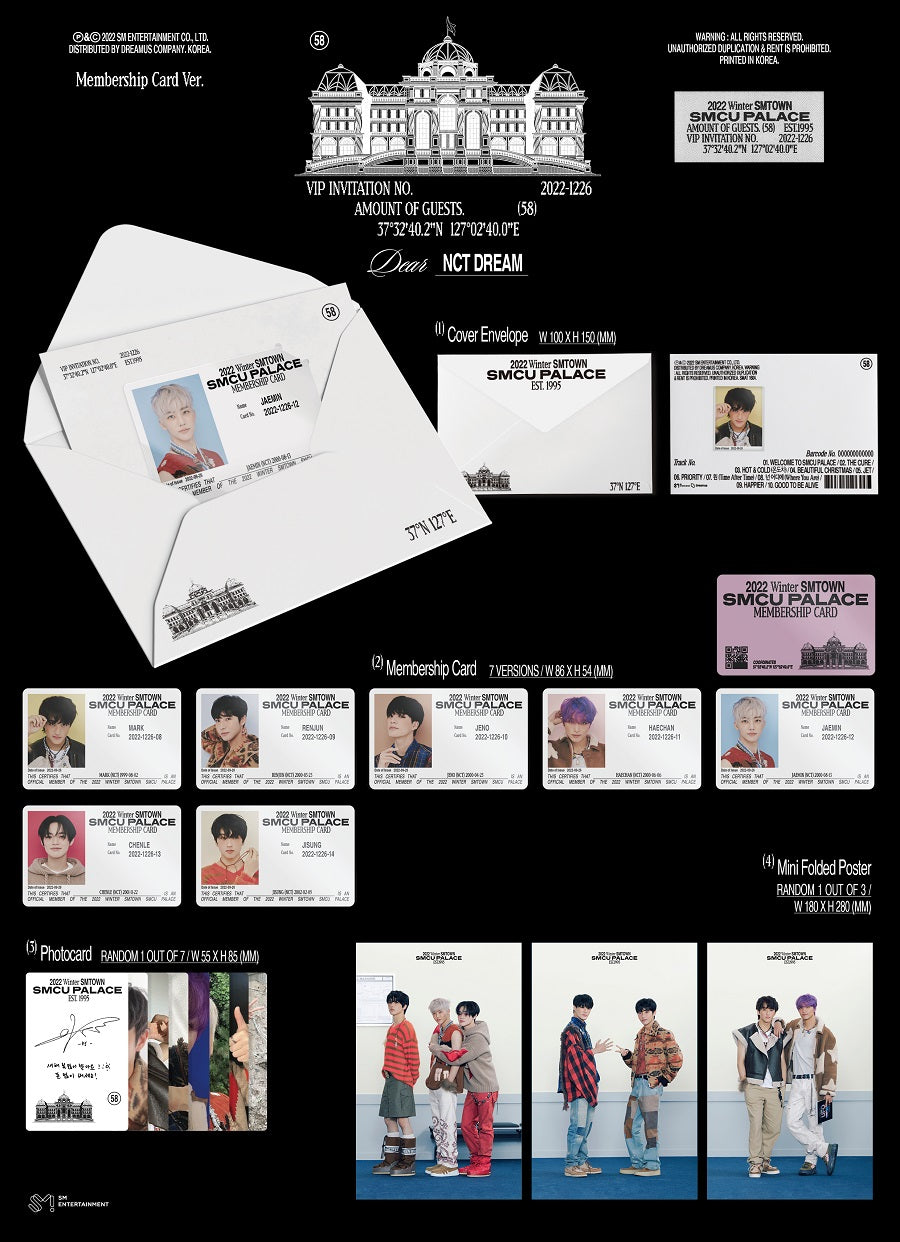 NCT Dream 2022 Winter SMTOWN : SMCU Palace (Membership Card Ver.)