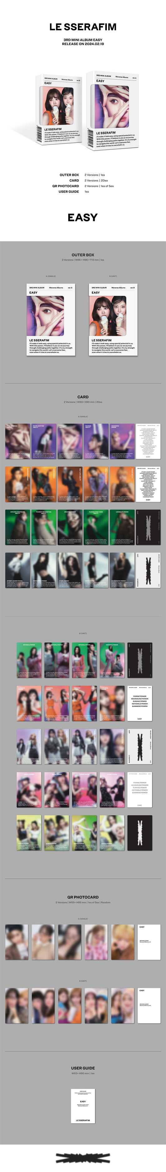 Le Sserafim Easy (Weverse Albums Ver.)