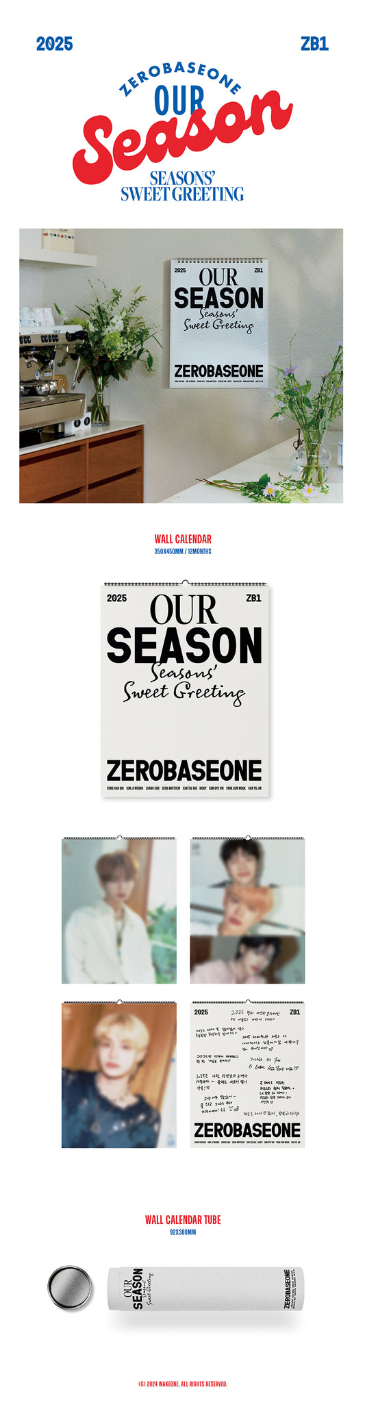 ZEROBASEONE 2025 Our Season Wall Calendar