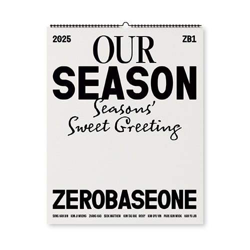 ZEROBASEONE 2025 Our Season Wall Calendar