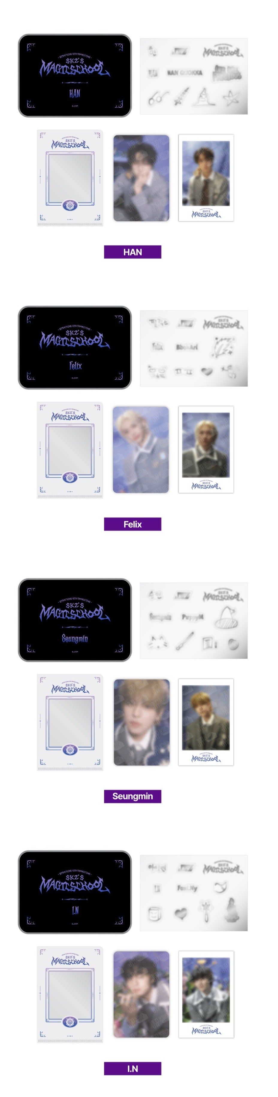 Stray Kids 4th Fanmeeting SKZ's Magic School Official MD - Photo Deco Set