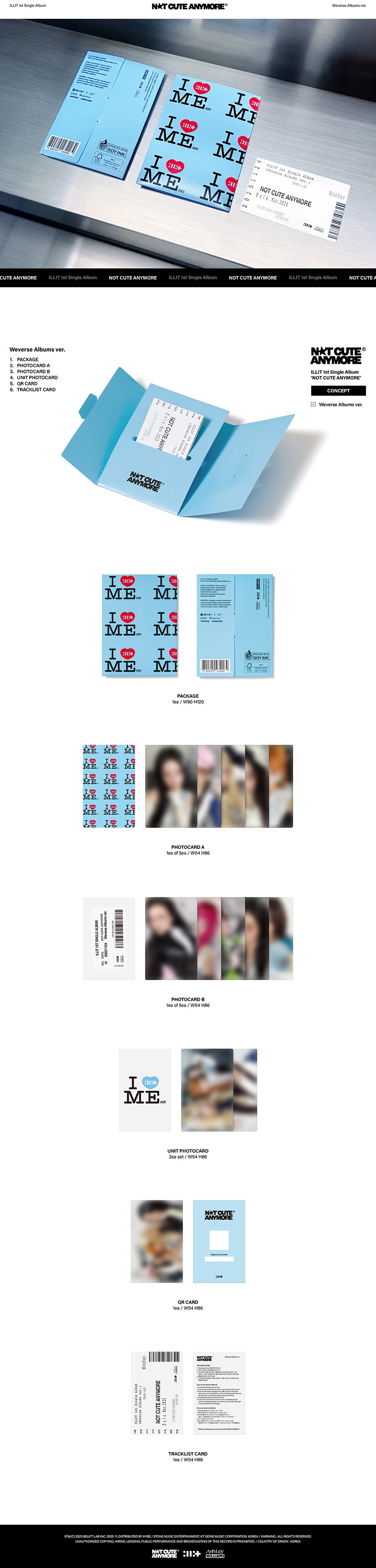 ILLIT NOTCUTE ANYMORE weverse 来日記念 5枚セット ILLIT Not Cute Anymore (Weverse Albums Ver.) – Poptheshop