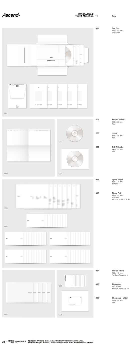 ZEROBASEONE Ascend- (11 Ver.)