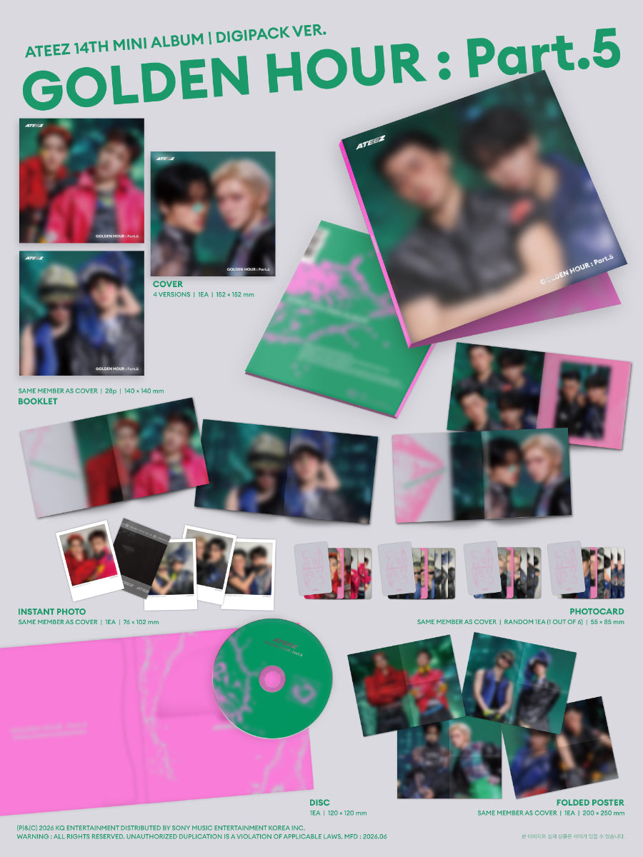 未開封ATEEZ GOLDEN HOUR part5 3形態×5 タワレココンプ ATEEZ Golden Hour : Part. 5 (Digipack - Unit Ver.) – Poptheshop