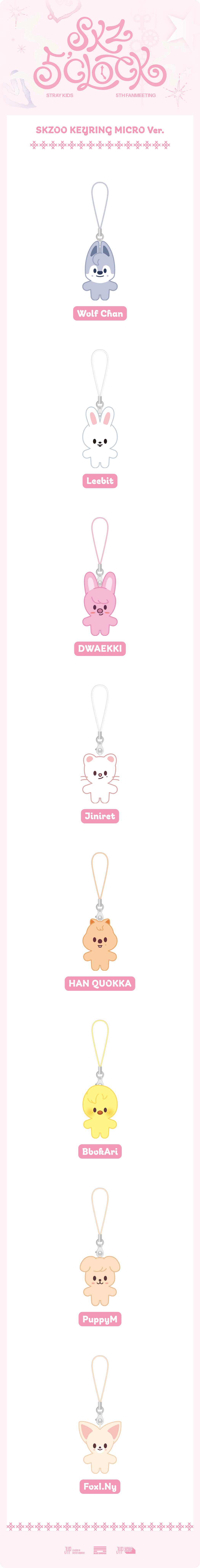 Stray Kids 5th Fanmeeting SKZ 5'CLOCK Official MD - SKZOO Keyring Micro Ver.