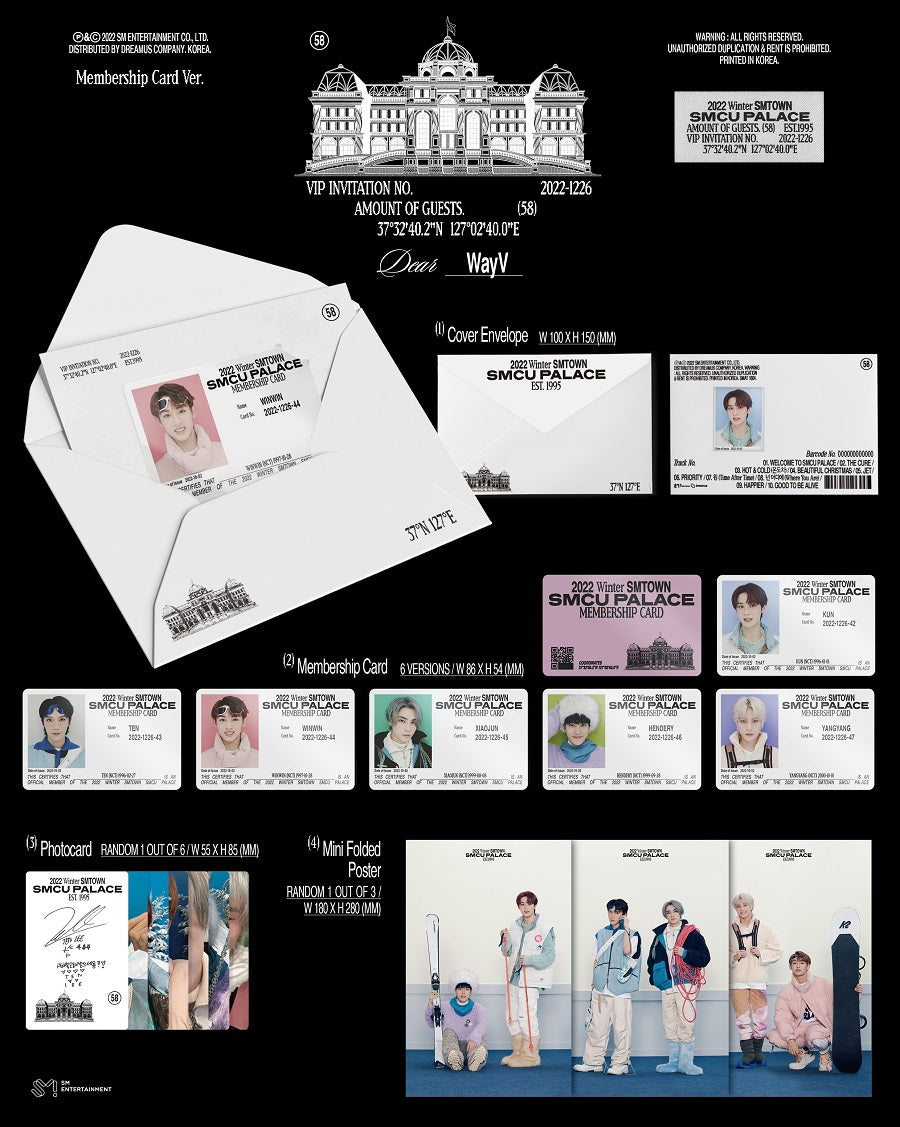 WayV 2022 Winter SMTOWN : SMCU Palace (Membership Card Ver.)