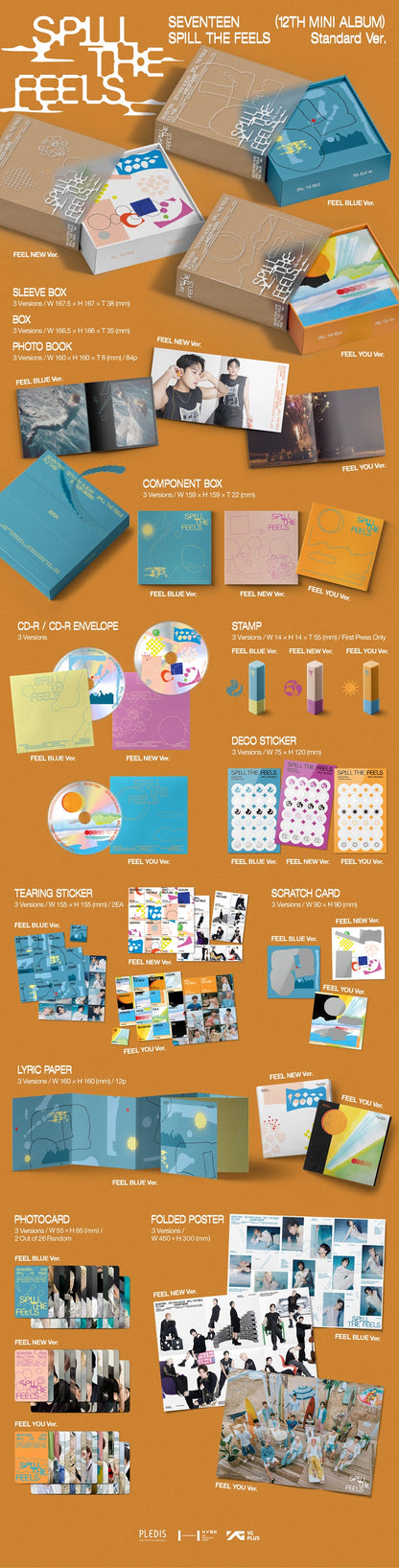 Seventeen Spill The Feels Lucky Draw card by Poptheshop, featuring colorful artwork and vibrant design elements.