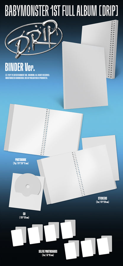 BABYMONSTER Drip Binder Ver. by Poptheshop, featuring a sleek, modern binder with the BABYMONSTER logo and stylish design.