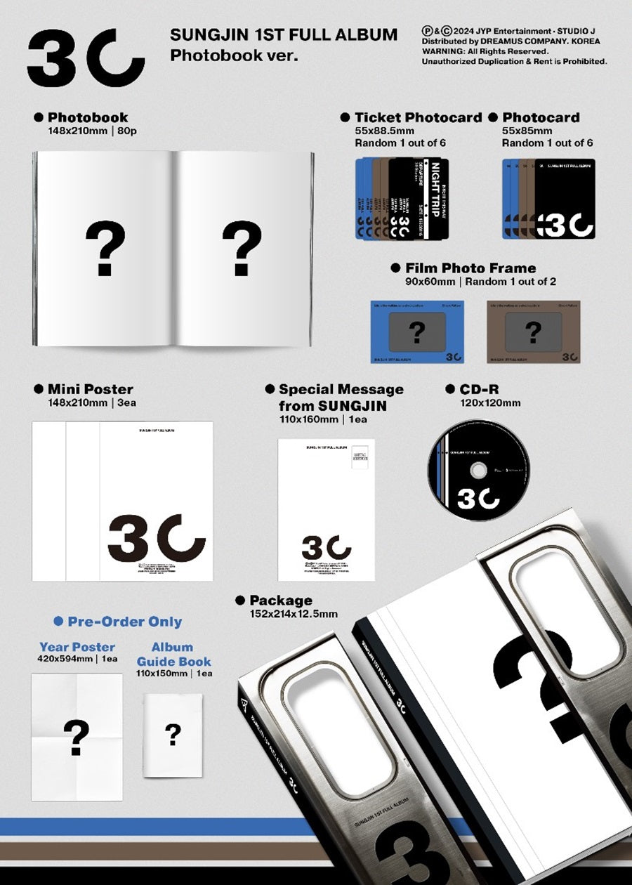 [Site Benefit] Sungjin 30 (Photobook Ver.)