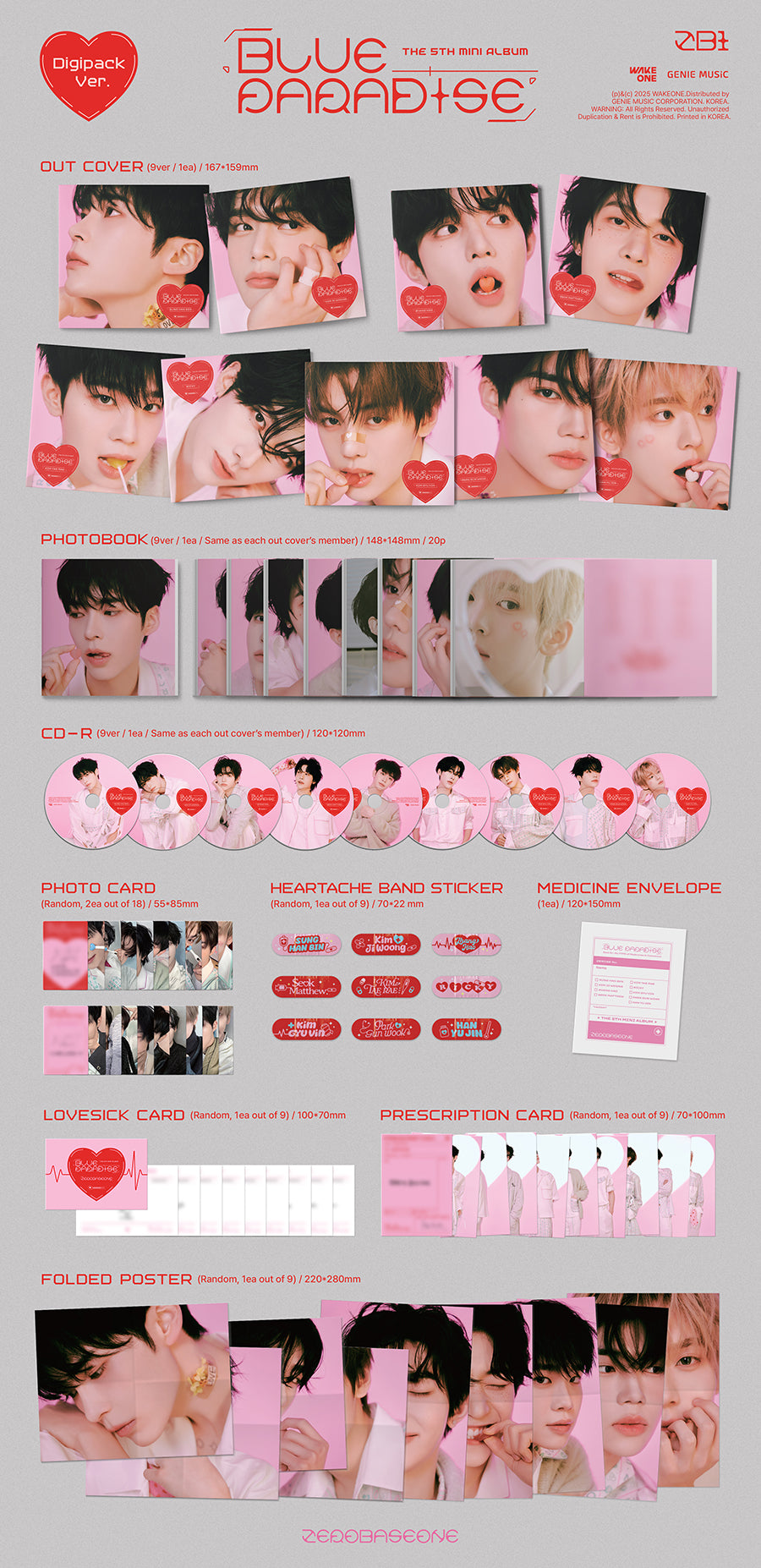 [Site Benefit] ZEROBASEONE Blue Paradise (Digipack Ver.)